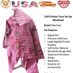 Digital Premium Print Soft Cotton Dress 3pc Set