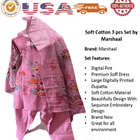 Digital Premium Print Soft Cotton Dress 3pc Set