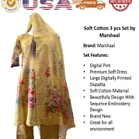 Digital Premium Print Soft Cotton Dress 3pc Set - Stylish, Comfortable & Modest Fashion - Modesty Bazar