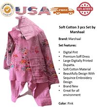 Digital Premium Print Soft Cotton Dress 3pc Set