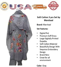 Digital Premium Print Soft Cotton Dress 3pc Set